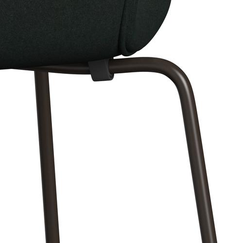 Fritz Hansen 3107 Stuhl Vollpolsterung, Braun Bronze/Divina Charcoal