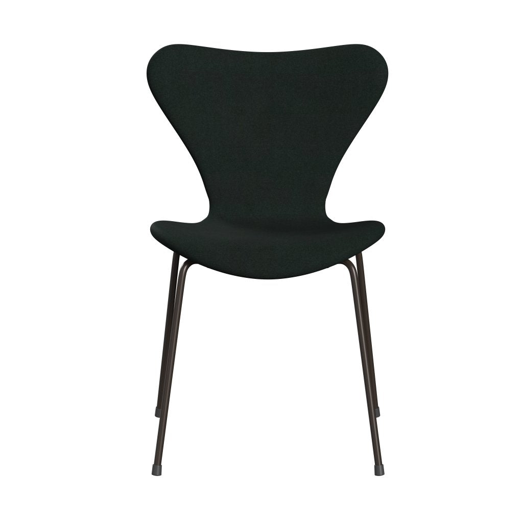 Fritz Hansen 3107 sedia piena tappezzeria, bronzo marrone/carbone Divina