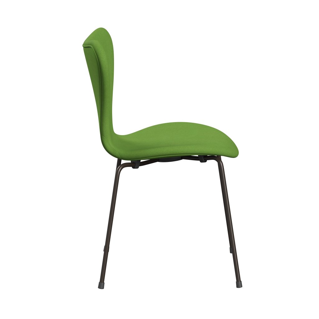 Fritz Hansen 3107 TUOLI Täysi verhoilu, ruskea pronssi/divina lime -valo