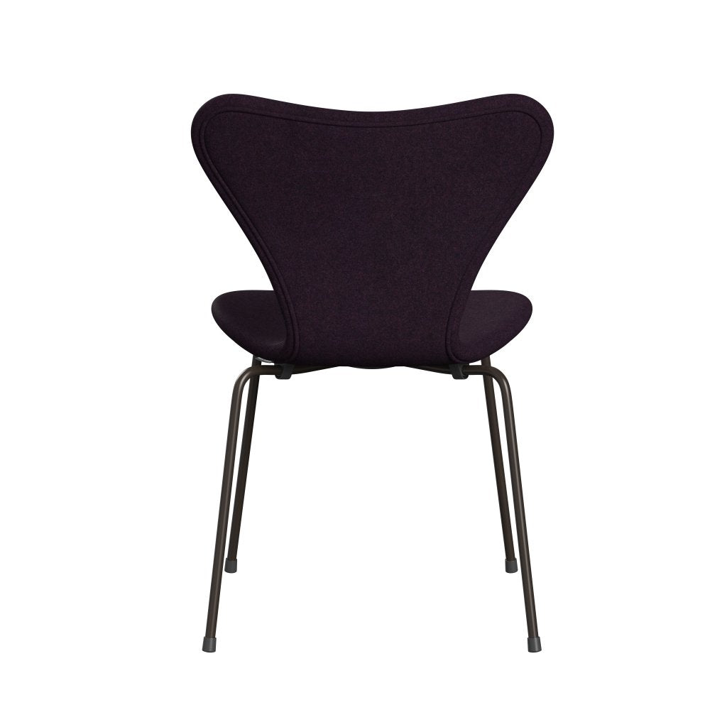 Fritz Hansen 3107 chaise complète complète, bronze brun / divina MD Aubergine