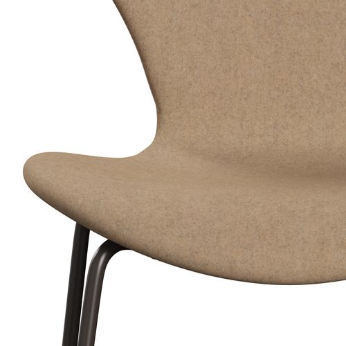 Fritz Hansen 3107 chaise complète complète, bronze brun / divina MD Cappuccino