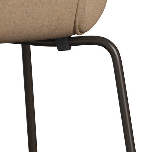 Fritz Hansen 3107 Silla tapicería completa, bronce marrón/Divina MD Cappuccino