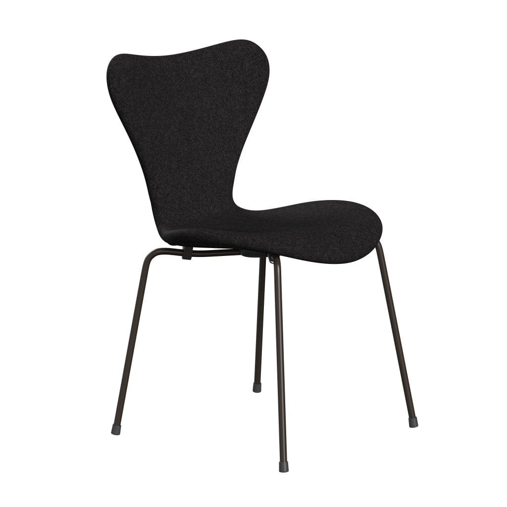 Fritz Hansen 3107 Chair Full Upholstery, Brown Bronze/Divina Md Dark Grey