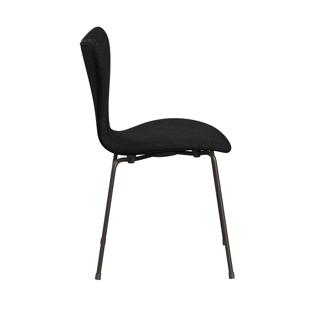 Fritz Hansen 3107 sedia piena tappezzeria, bronzo marrone/divina md grigio scuro