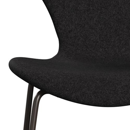 Fritz Hansen 3107 sedia piena tappezzeria, bronzo marrone/divina md grigio scuro