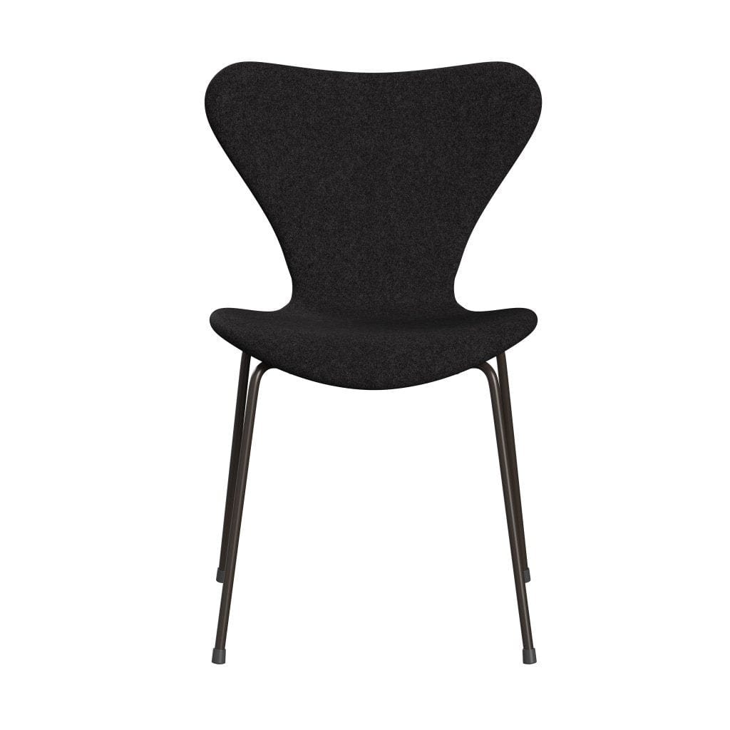 Fritz Hansen 3107 Chair Full Upholstery, Brown Bronze/Divina Md Dark Grey