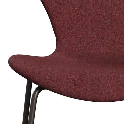 Fritz Hansen 3107 stoel Volledige bekleding, bruine brons/divina MD Heather