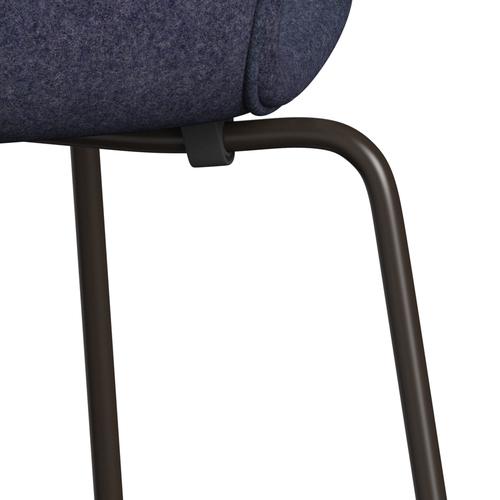 Fritz Hansen 3107 Chair Full Upholstery, Brown Bronze/Divina Md Cool Grey