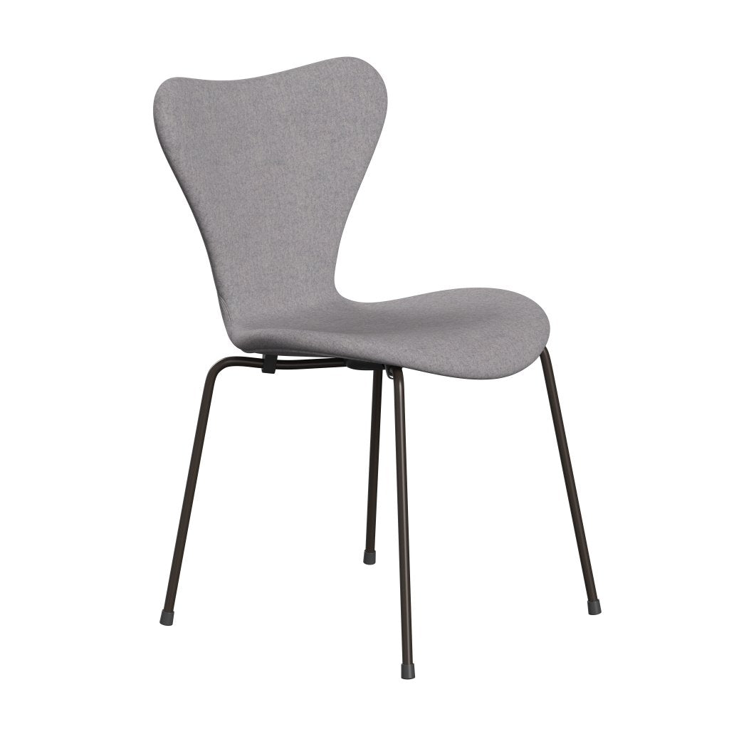 Fritz Hansen 3107 Silla tapicería completa, bronce marrón/Divina MD Cool Light Grey