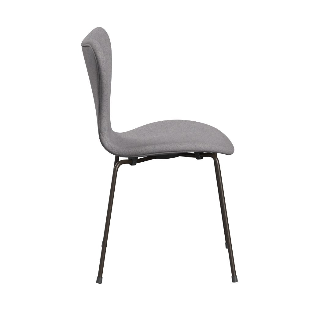 Fritz Hansen 3107 sedia piena tappezzeria, bronzo marrone/divina md freddo grigio chiaro