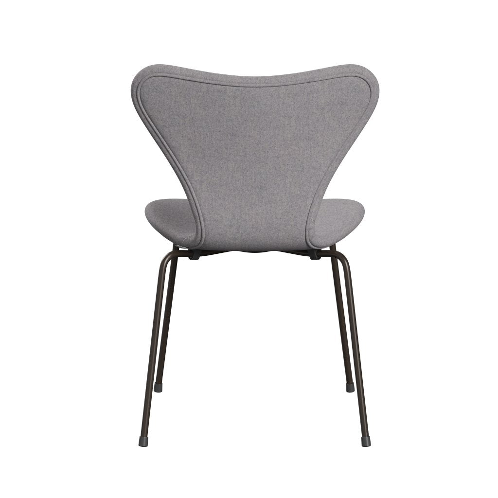 Fritz Hansen 3107 Silla tapicería completa, bronce marrón/Divina MD Cool Light Grey