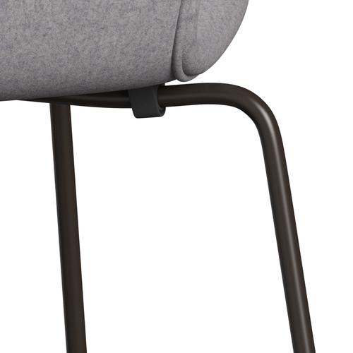 Fritz Hansen 3107 chaise complète complète, bronze brun / divina md gris clair