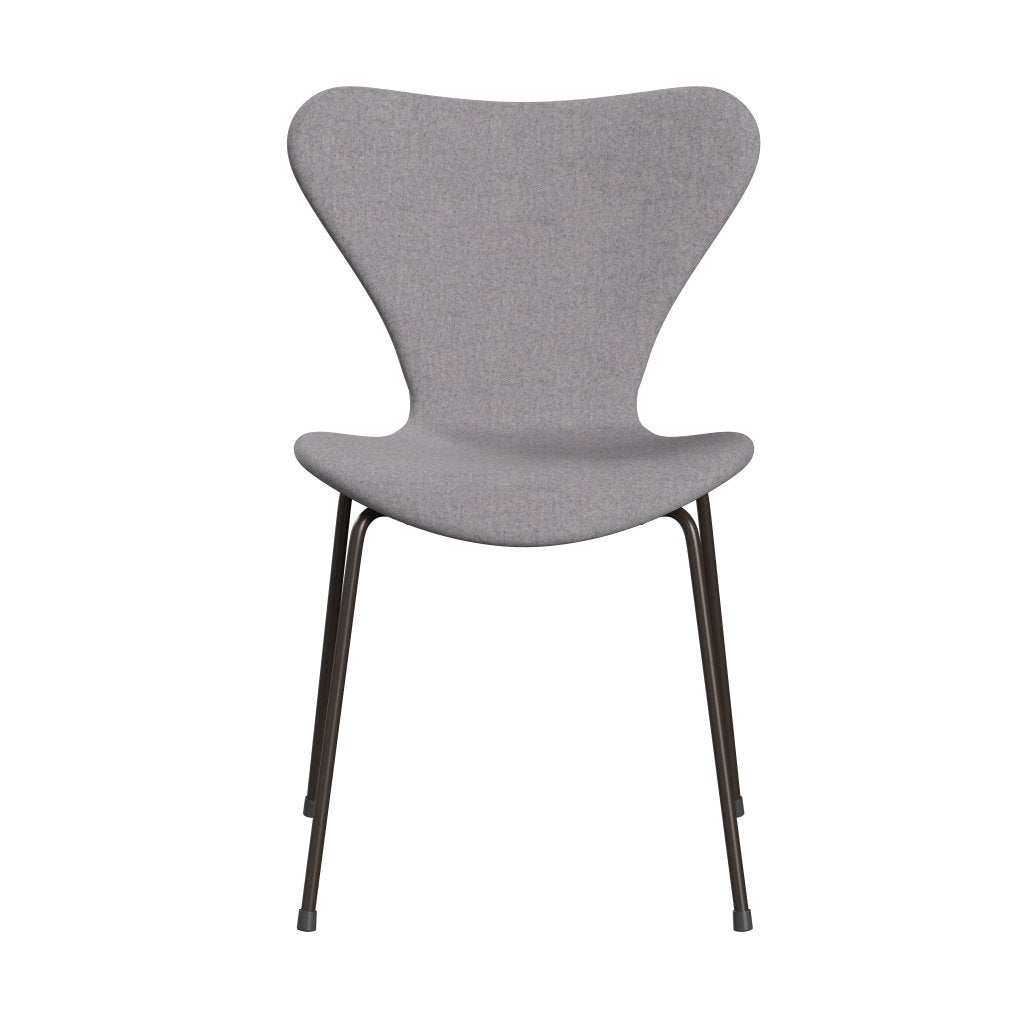 Fritz Hansen 3107 sedia piena tappezzeria, bronzo marrone/divina md freddo grigio chiaro