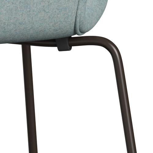 Fritz Hansen 3107 sedia piena tappezzeria, bronzo marrone/Divina mt menta