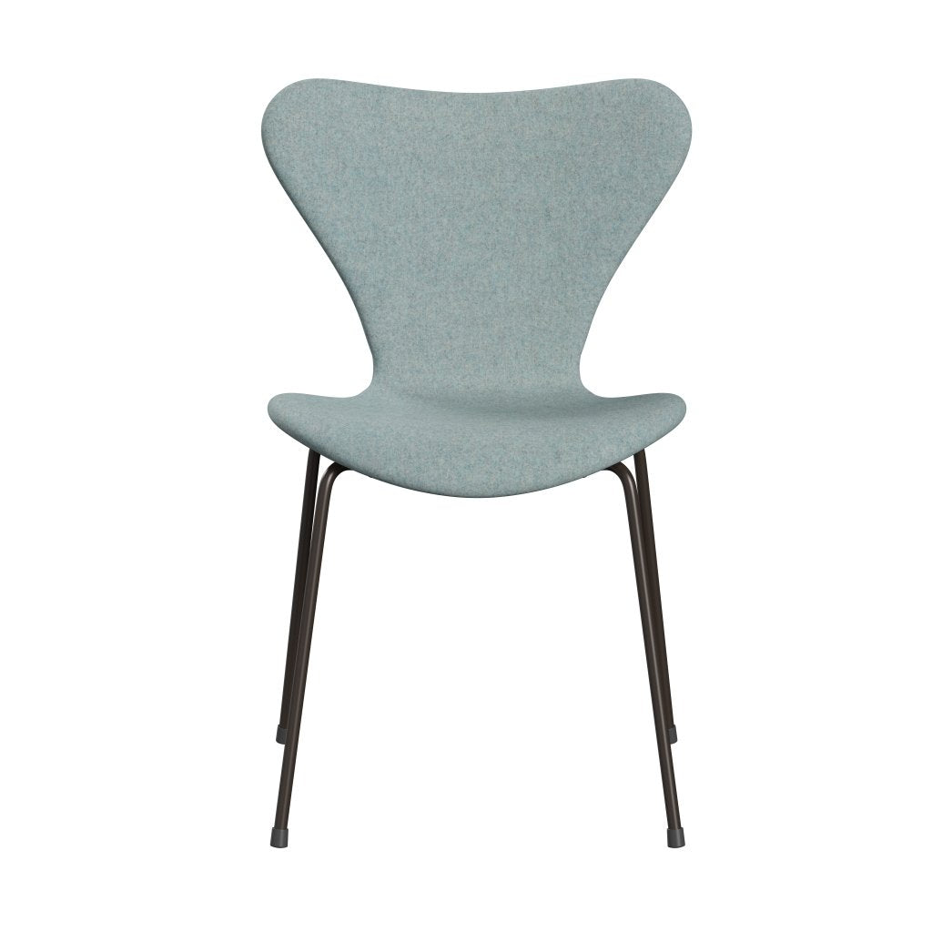 Fritz Hansen 3107 stoel Volledige bekleding, bruine brons/divina md mint