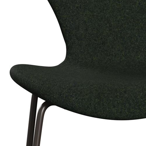 Fritz Hansen 3107 stol full klädsel, brun brons/divina Md Moss Green