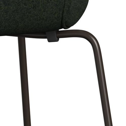 Fritz Hansen 3107 Stol Fuld polstring, brun bronze/Divina MD Moss Green