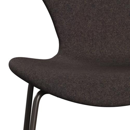 Fritz Hansen 3107 chaise complète complète, bronze brun / divina md chocolat