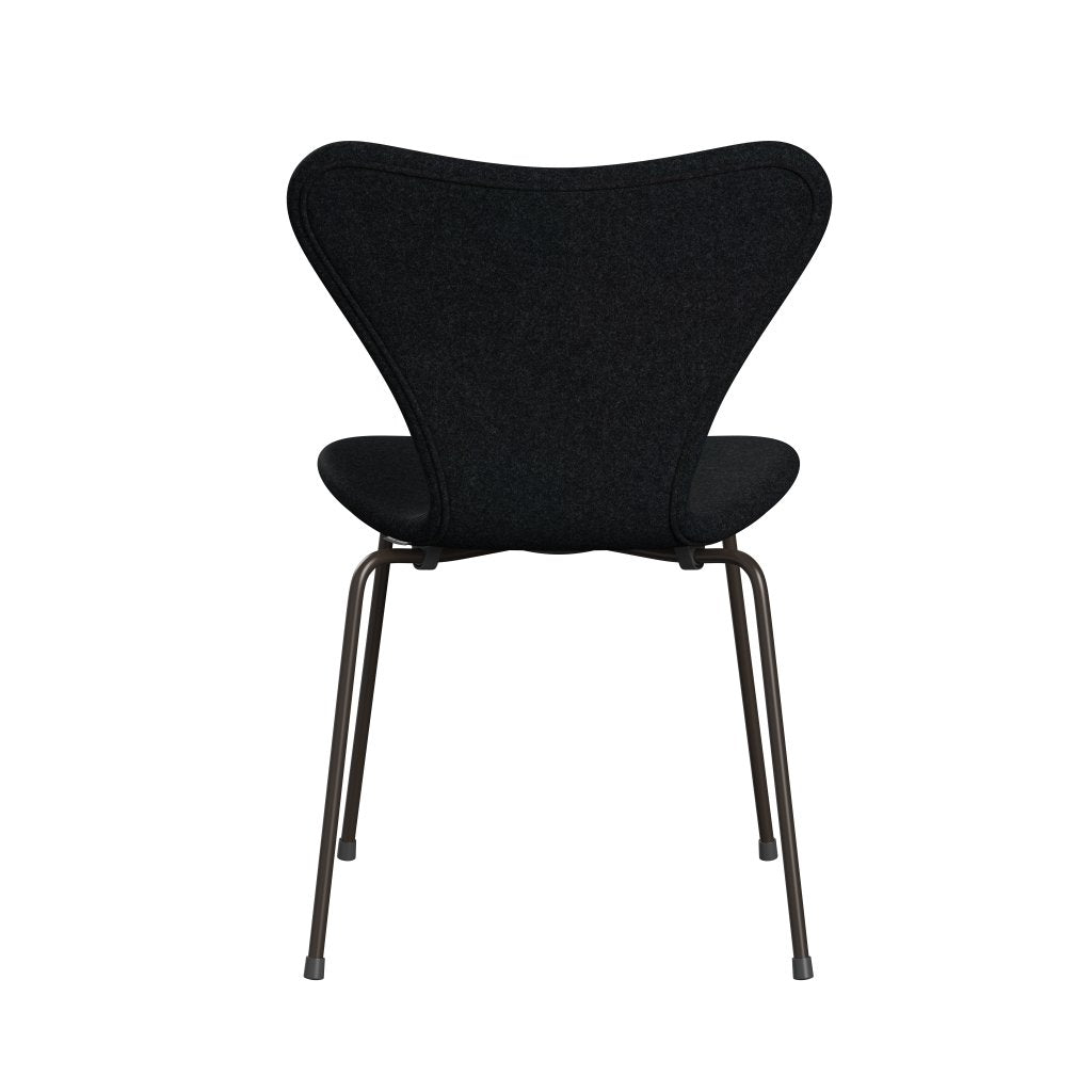 Fritz Hansen 3107 stol full møbeltrekk, brun bronse/divina md svart