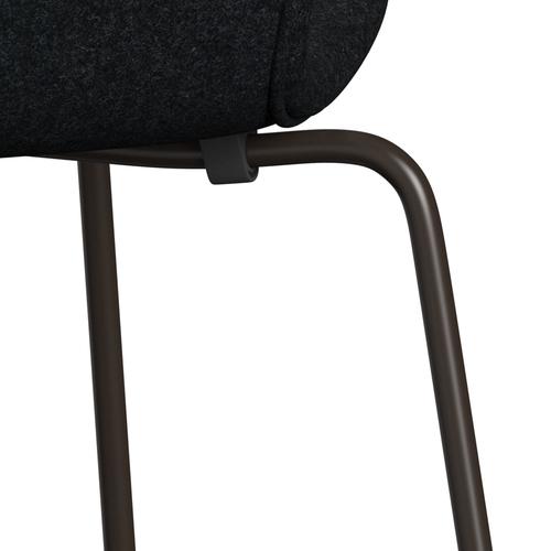 Fritz Hansen 3107 sedia piena tappezzeria, bronzo marrone/divina md nero