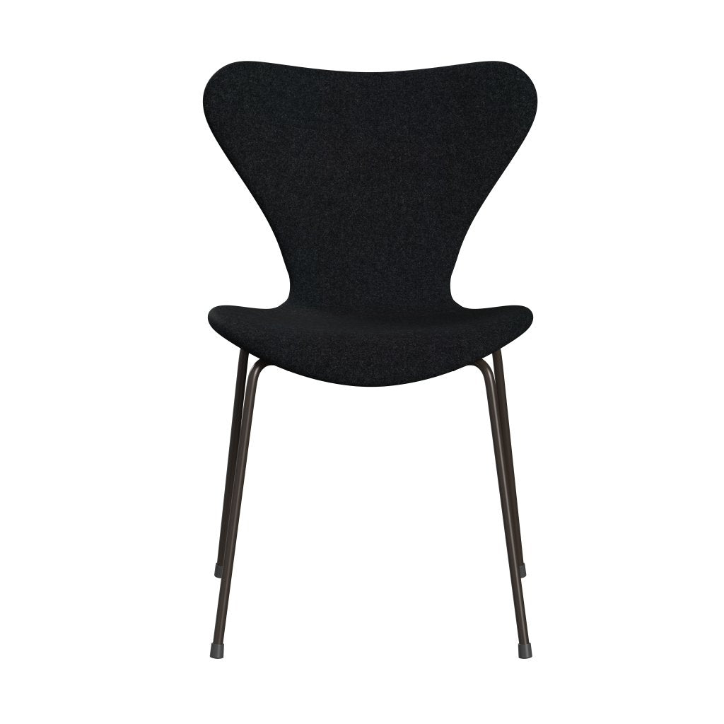 Fritz Hansen 3107 stoel Volledige bekleding, bruin brons/divina md zwart