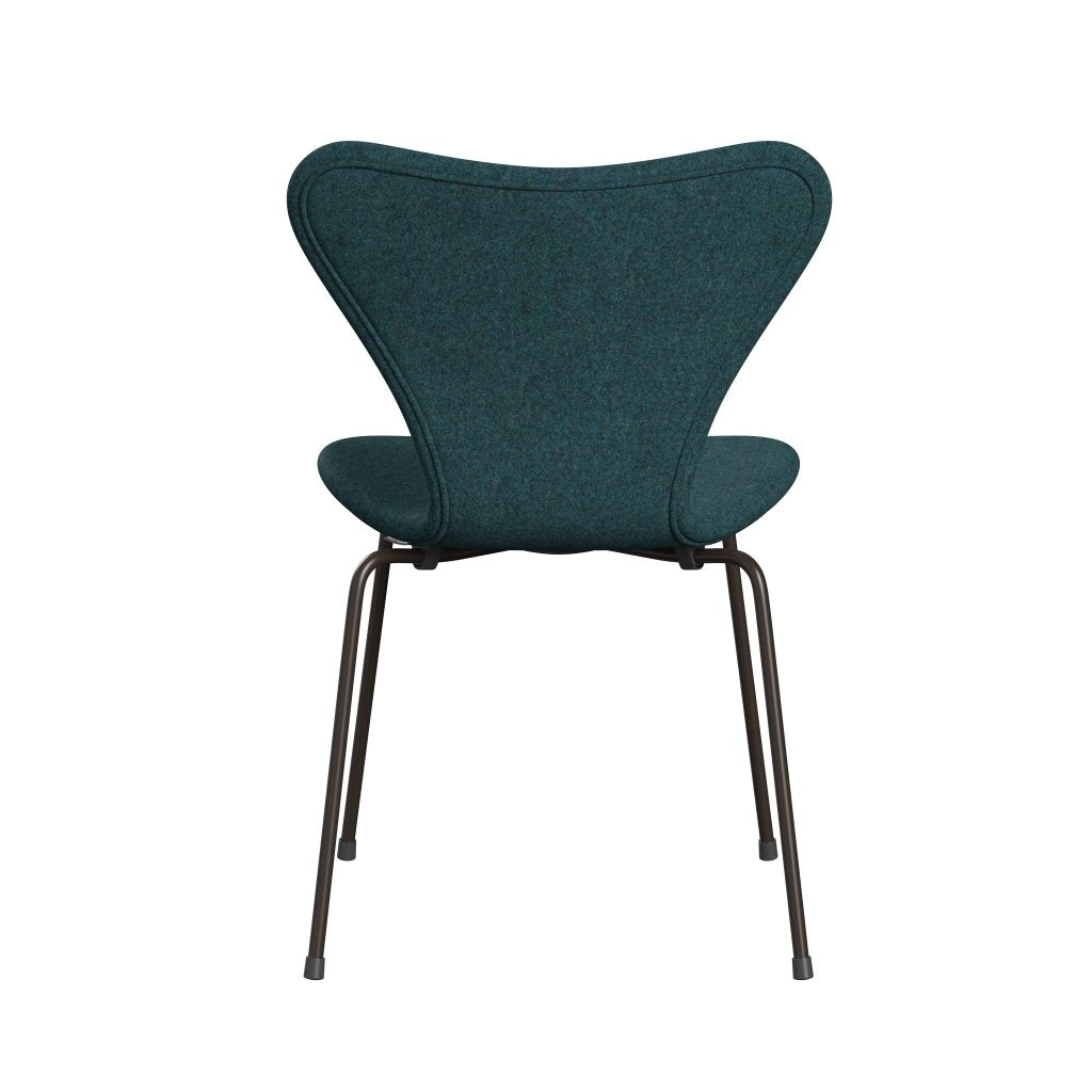 Fritz Hansen 3107 sedia piena tappezzeria, bronzo marrone/divina md turchese buio