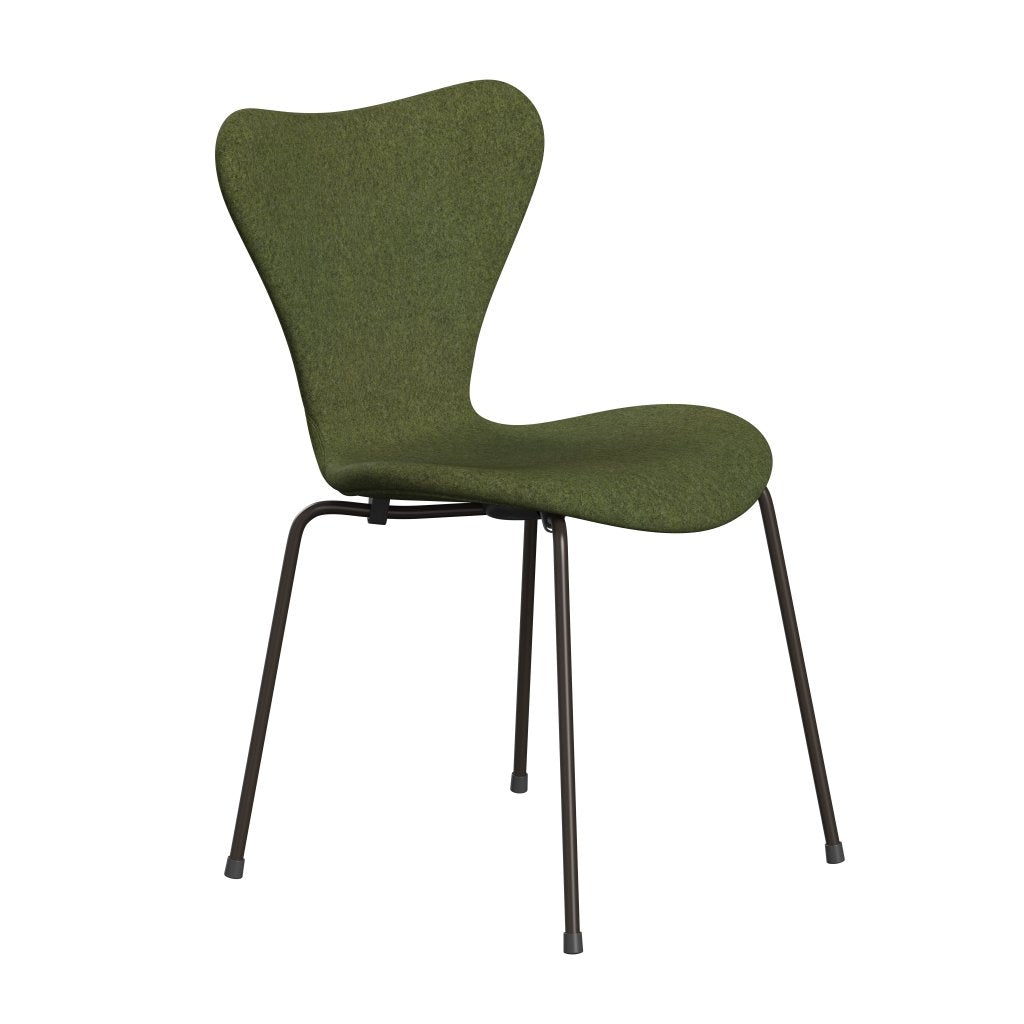 Fritz Hansen 3107 Stol Fuld polstring, Brown Bronze/Divina MD Winter Green