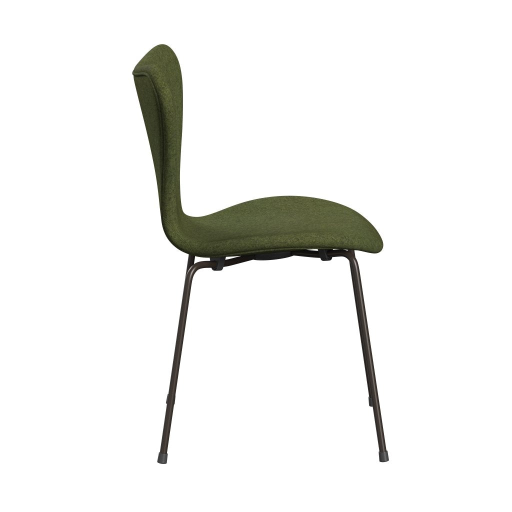 Fritz Hansen 3107 Stol Fuld polstring, Brown Bronze/Divina MD Winter Green