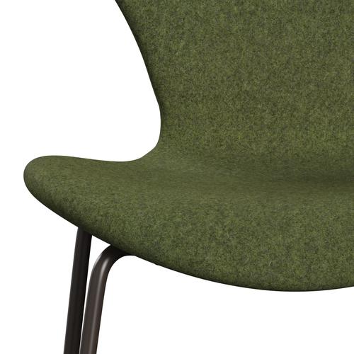 Fritz Hansen 3107 Stol Fuld polstring, Brown Bronze/Divina MD Winter Green