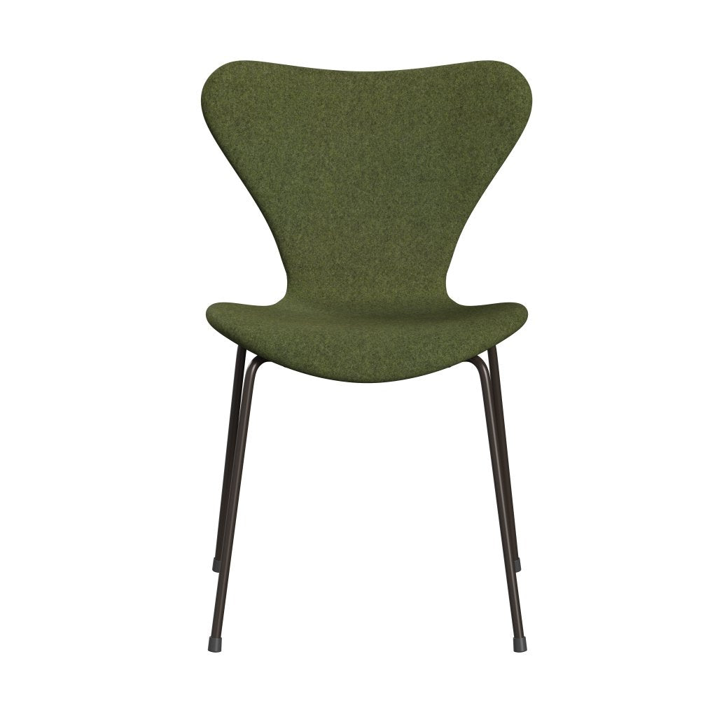 Fritz Hansen 3107 chaise complète complète, bronze brun / divina MD Green d'hiver