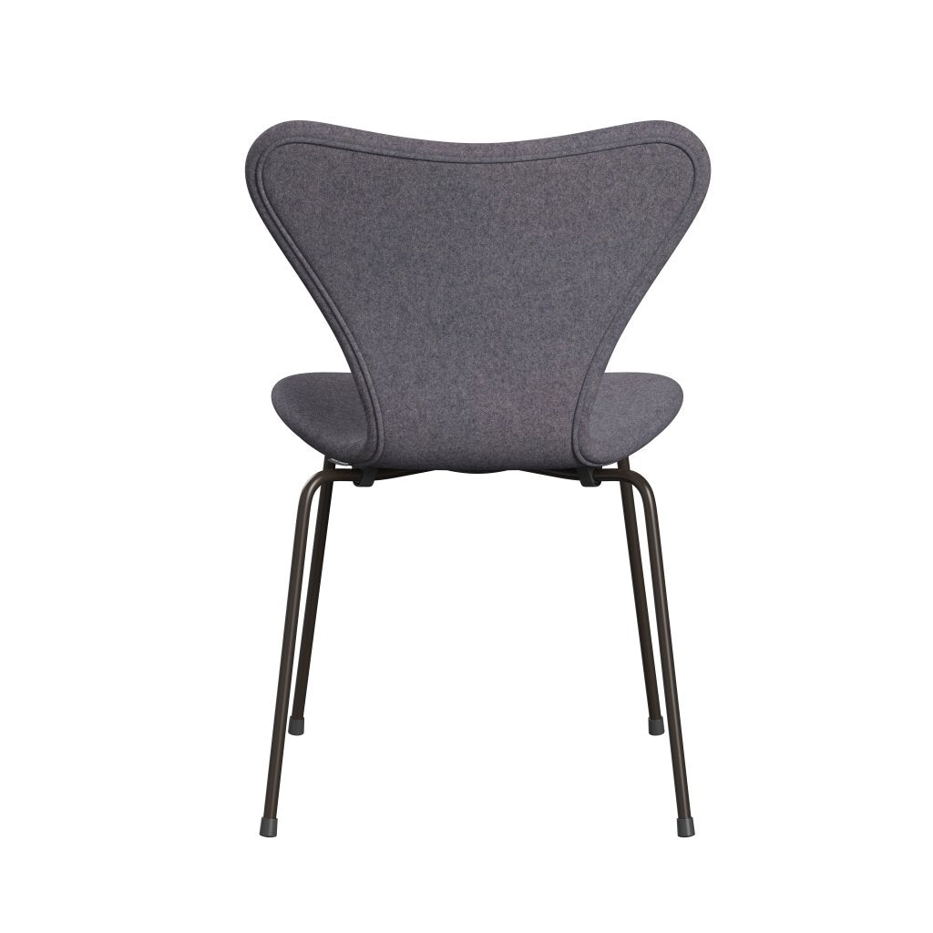 Fritz Hansen 3107 stoel Volledige bekleding, bruin brons/divina md soft blauw grijs