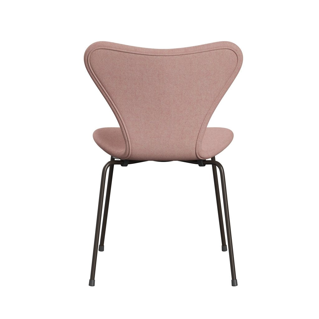 Fritz Hansen 3107 Silla tapicería completa, bronce marrón/Divina MD rosa suave