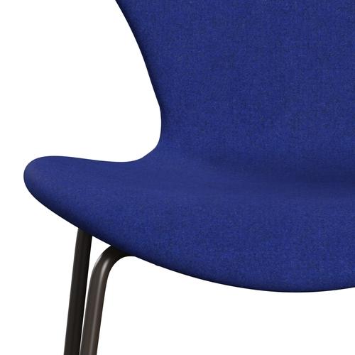 Fritz Hansen 3107 chaise complète complète, bronze marron / divina melange bleu