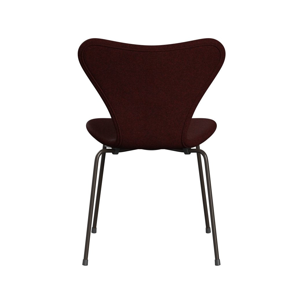 Fritz Hansen 3107 sedia piena tappezzeria, bronzo marrone/Divina melange Borgogna