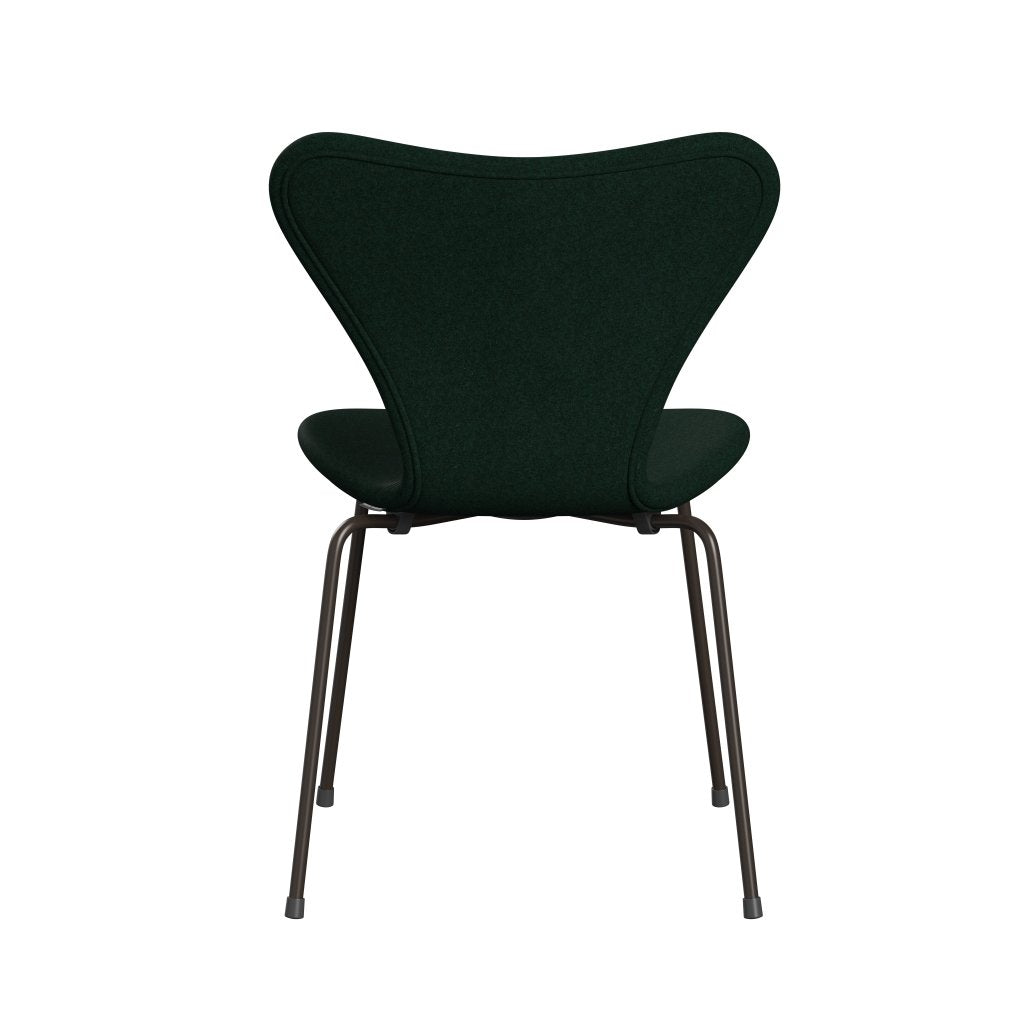 Fritz Hansen 3107 chaise complète complète, bronze brun / divina mélange vert foncé