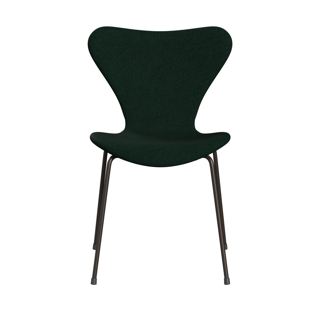 Fritz Hansen 3107 stoel Volledige bekleding, bruin brons/divina melange donkergroen