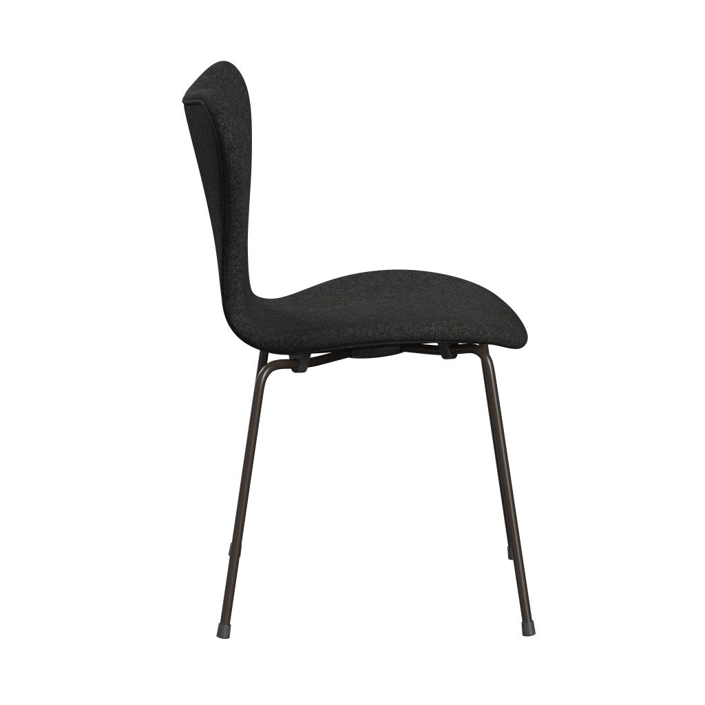 Fritz Hansen 3107 stoel Volledige bekleding, bruin brons/divina melange grijs