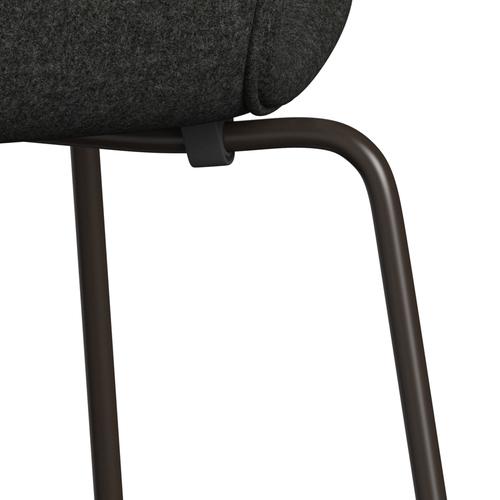 Fritz Hansen 3107 chaise complète complète, bronze brun / divina melange gris