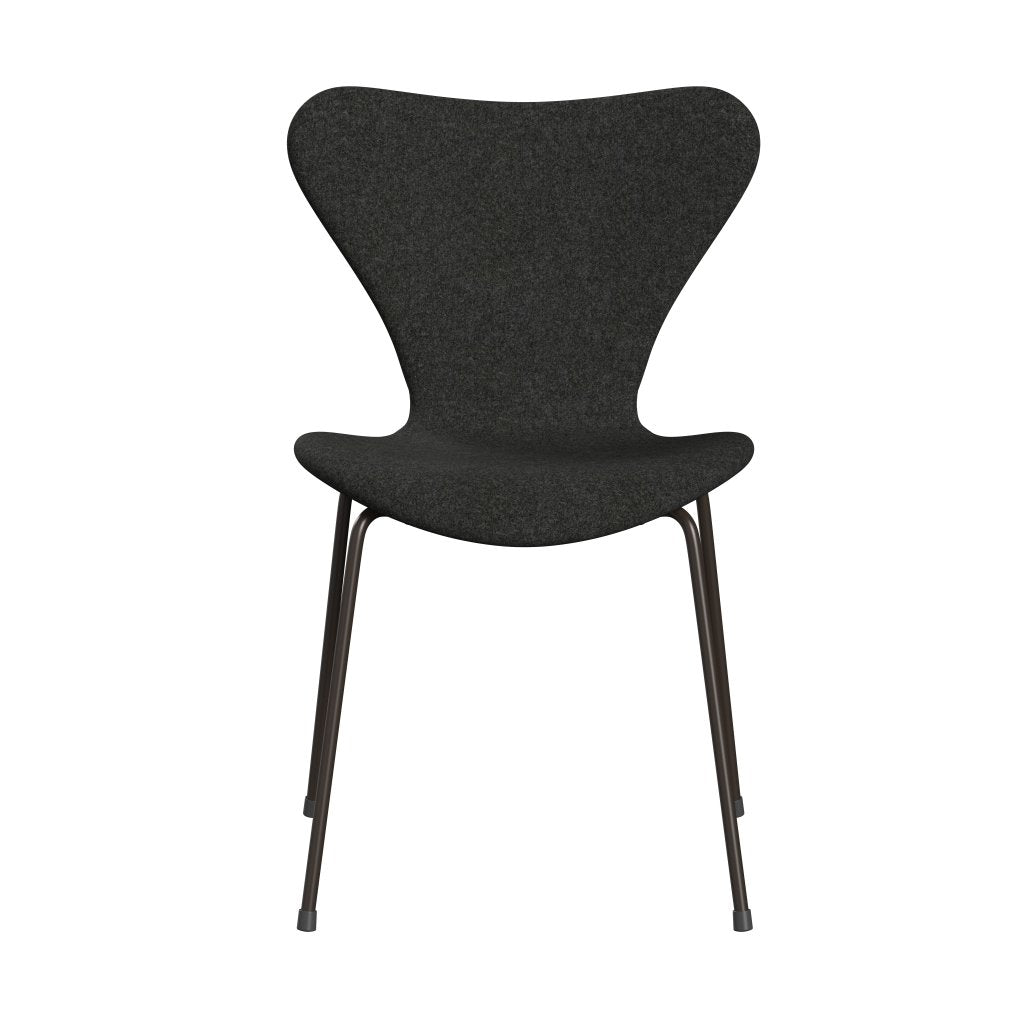 Fritz Hansen 3107 stoel Volledige bekleding, bruin brons/divina melange grijs