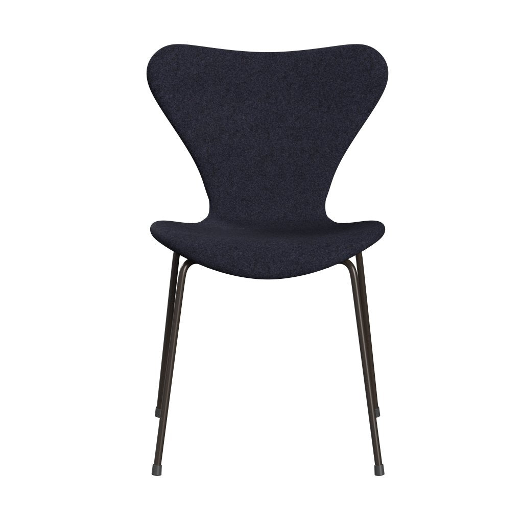 Fritz Hansen 3107 Stol Fuld polstring, brun bronze/Divina Melange Gray/Purple