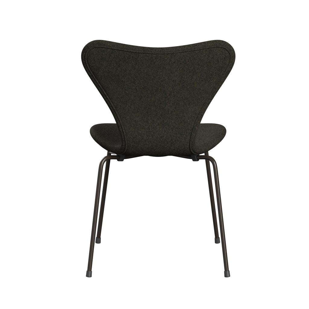 Fritz Hansen 3107 Stol Fuld polstring, brun bronze/Divina Melange Gray Brown