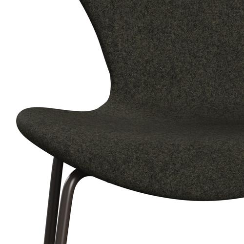 Fritz Hansen 3107 stoel Volledige bekleding, bruin brons/divina melange grijs bruin