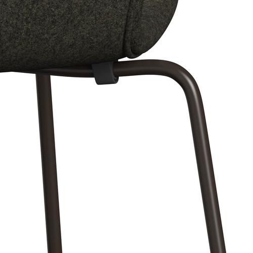 Fritz Hansen 3107 stoel Volledige bekleding, bruin brons/divina melange grijs bruin