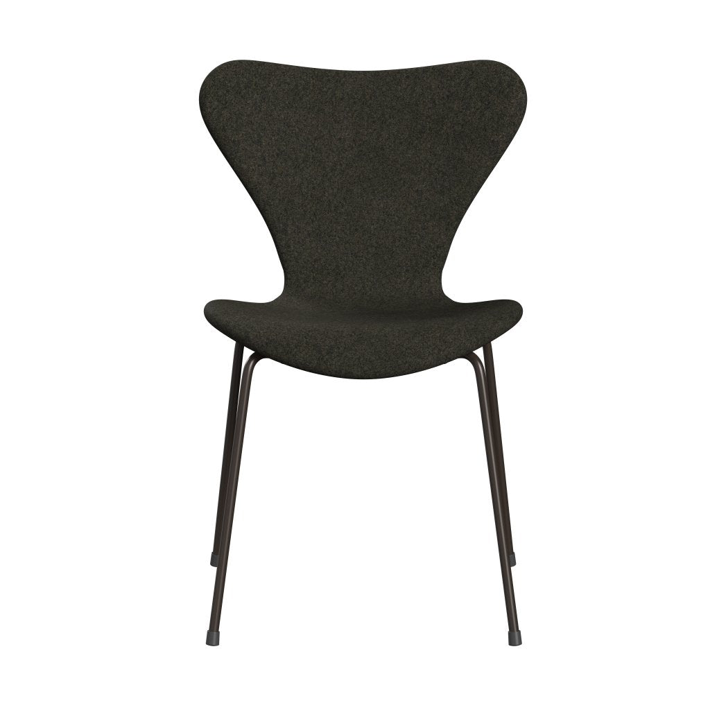 Fritz Hansen 3107 sedia piena rivestimento, bronzo marrone/divina melange grigio marrone