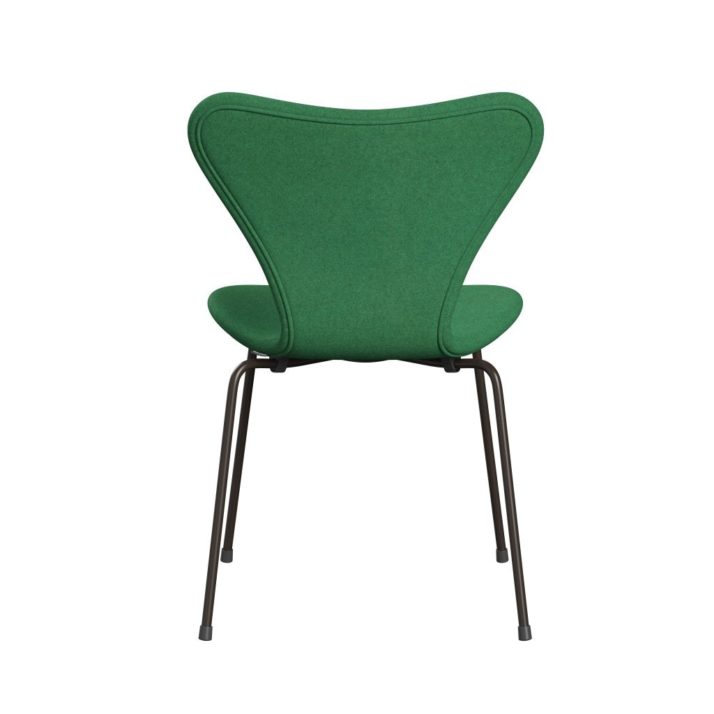 Fritz Hansen 3107 Stol Fuld polstring, Brown Bronze/Divina Melange Green