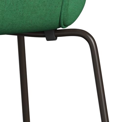 Fritz Hansen 3107 chaise complète complète, bronze brun / divina melange vert