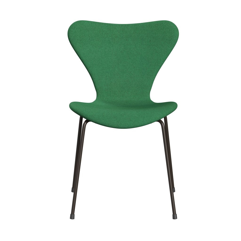 Fritz Hansen 3107 Stol Fuld polstring, Brown Bronze/Divina Melange Green