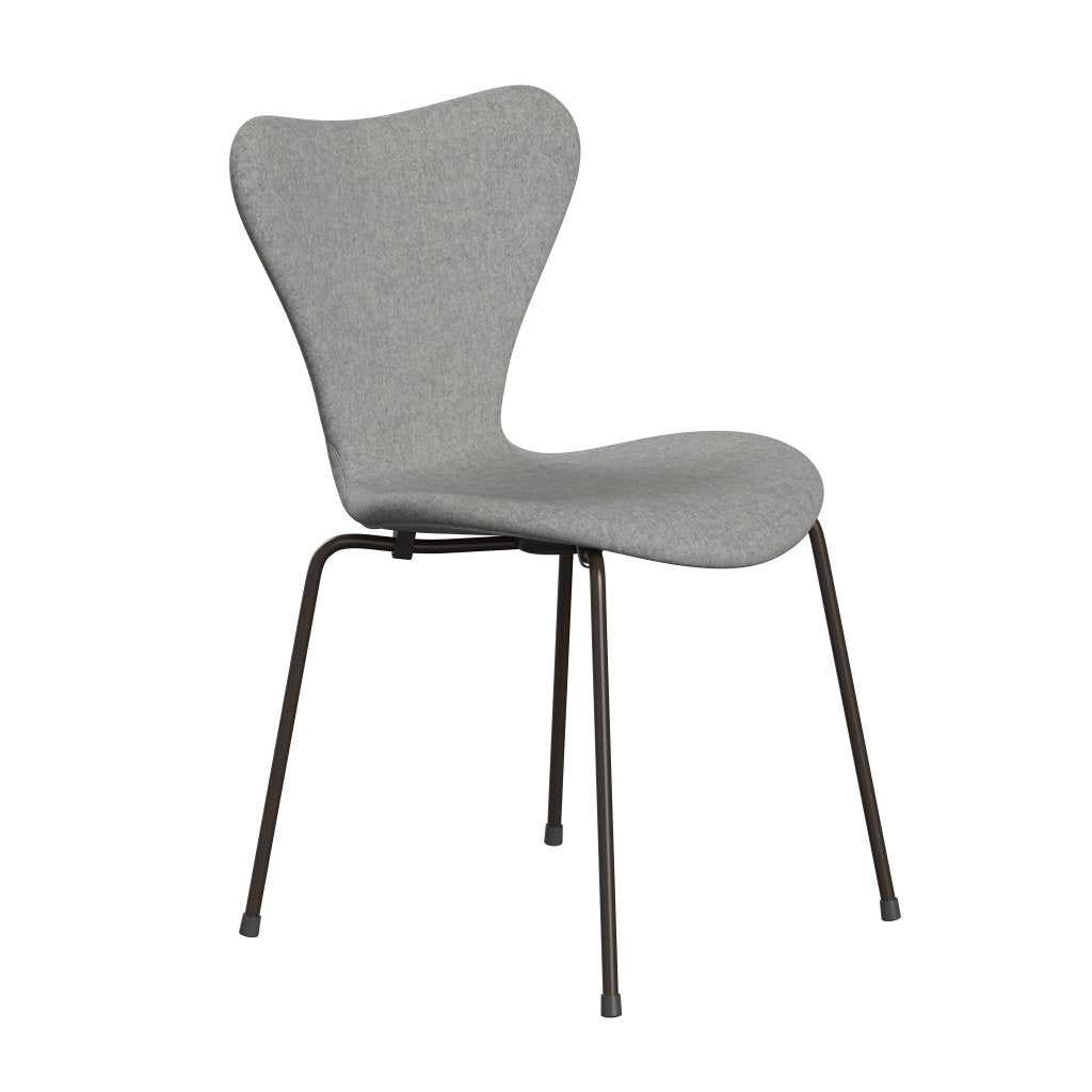 Fritz Hansen 3107 Silla tapicería completa, bronce marrón/divina melange gris claro