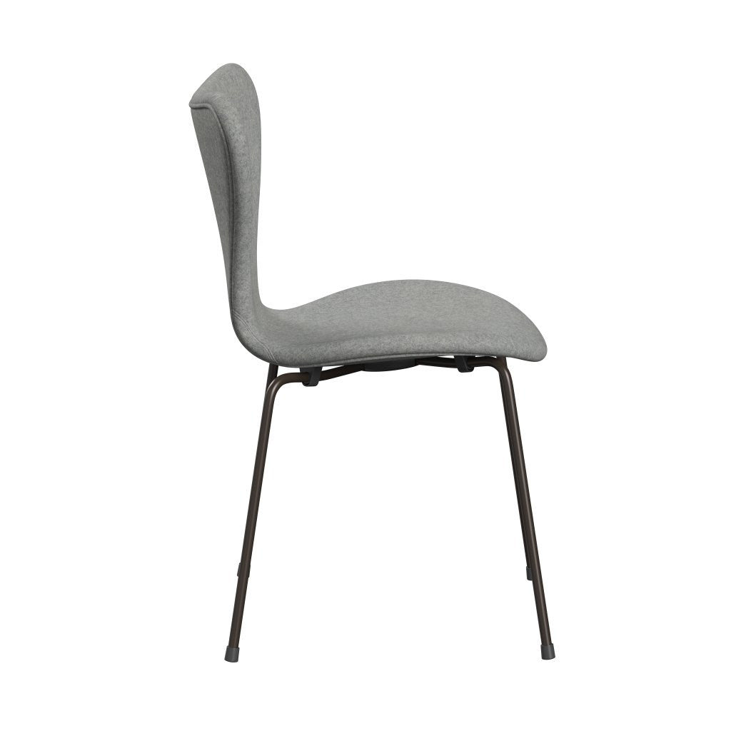 Fritz Hansen 3107 stoel Volledige bekleding, bruin brons/divina melange lichtgrijs