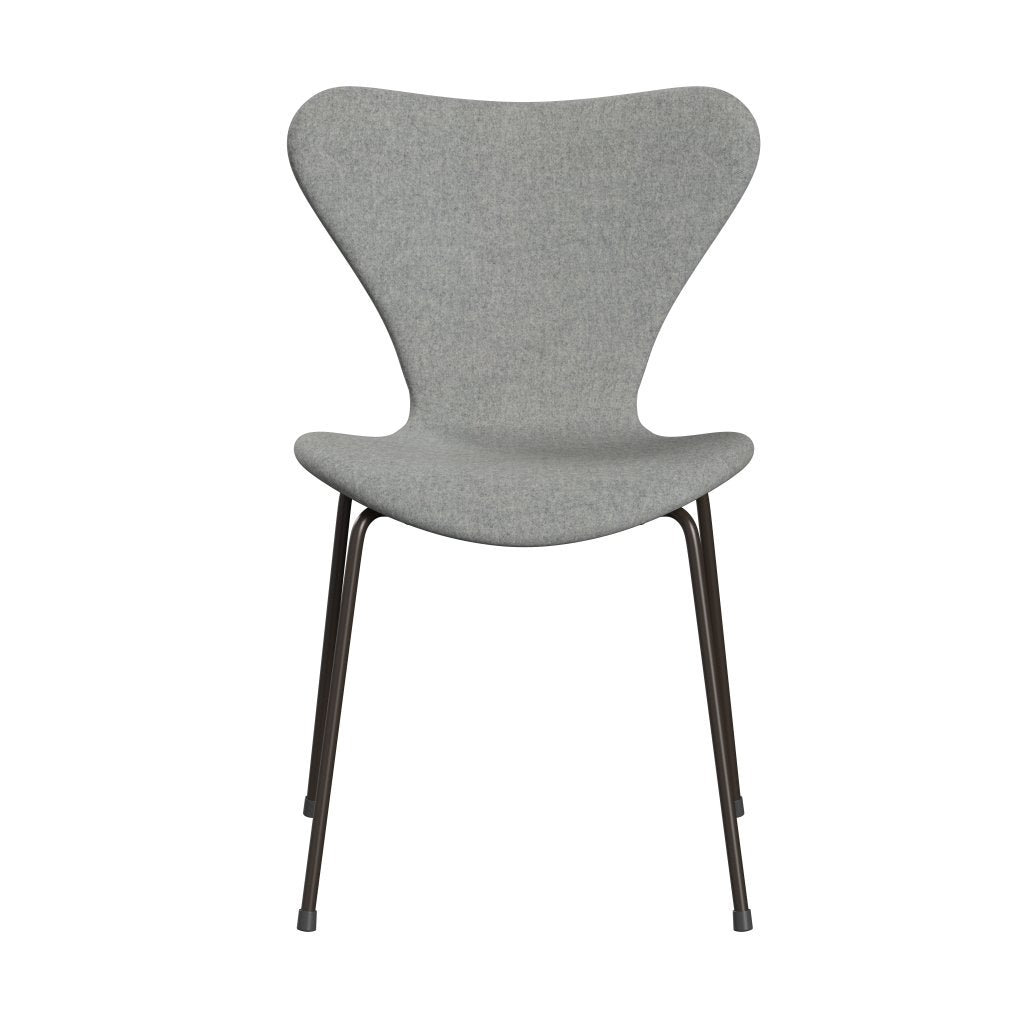 Fritz Hansen 3107 stoel Volledige bekleding, bruin brons/divina melange lichtgrijs